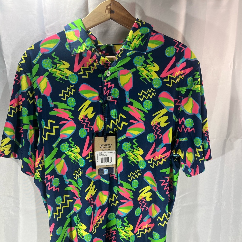 Chubbies pickleball polo shirt